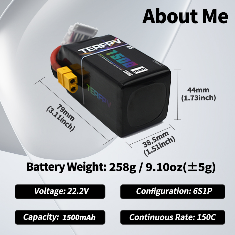Batterie Lipo TERFPV 6S 22.2V  - Drone Battery Plate avis et prix