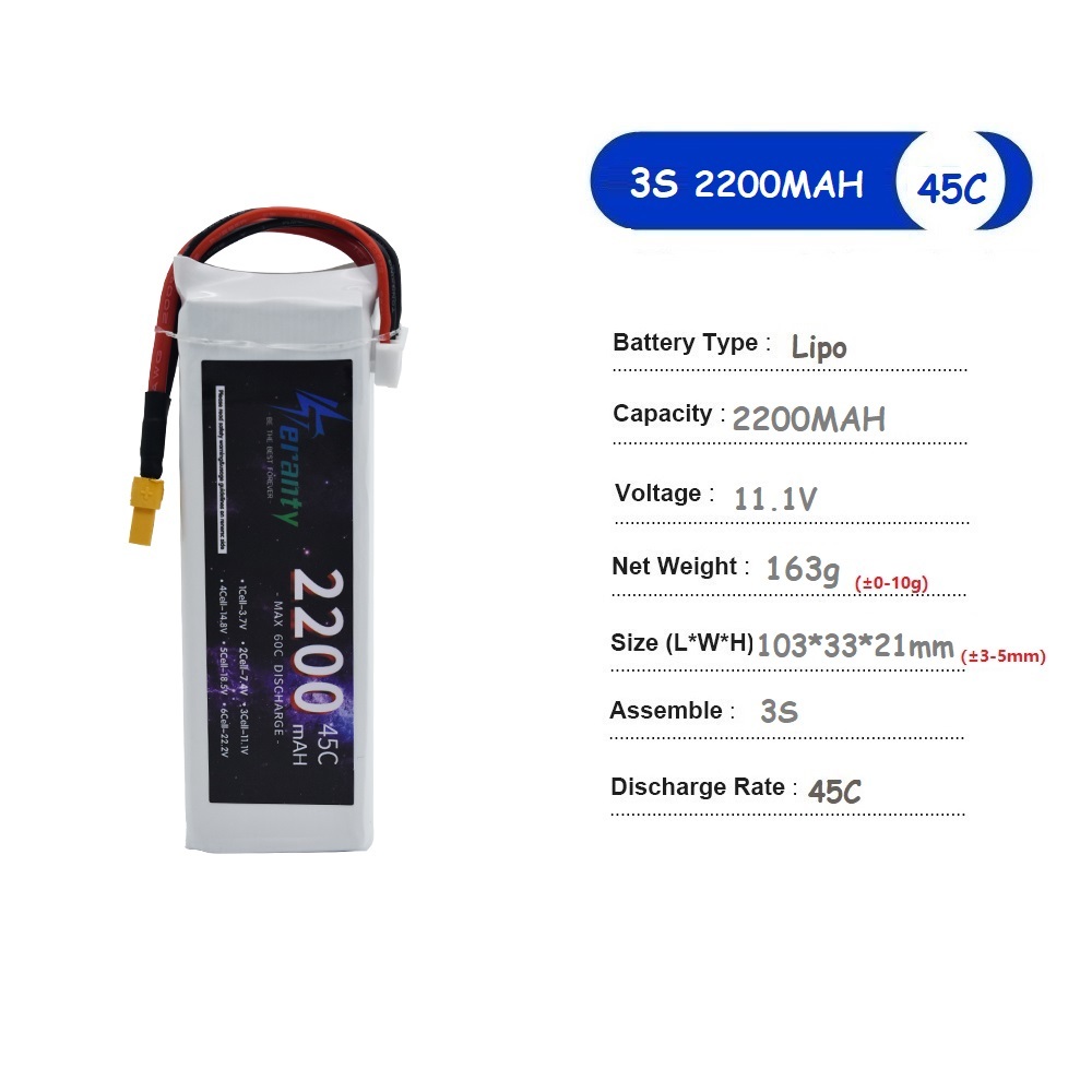 Batterie LiPo 11.1V 3S 1500mah - Drone Battery Connector avis et prix